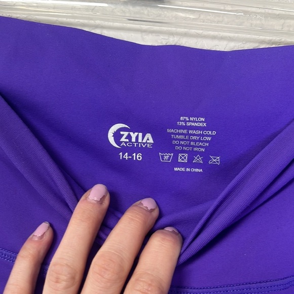 Zyia Ascend High Rise Capri Legging Purple Size 14 16 - Picture 8 of 14